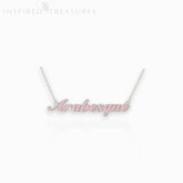 Necklace with 'Arabesque' pendant on a white background